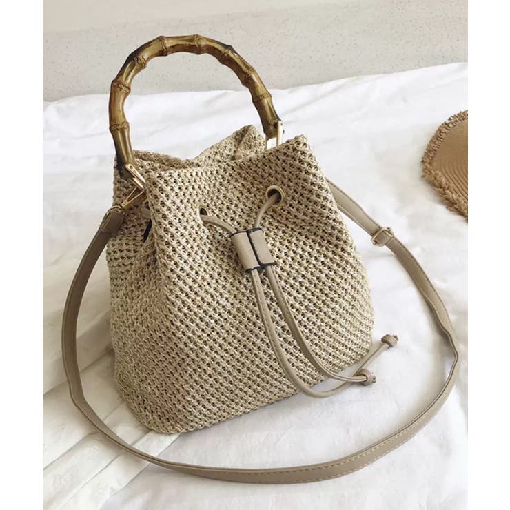 バンブーハンドル カゴショルダー バッグ | Pumpkin  Port | 詳細画像9 