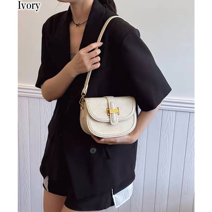 アイボリー | バイカラー 2タイプ持ち手付 ショルダーバッグ | Pumpkin  Port