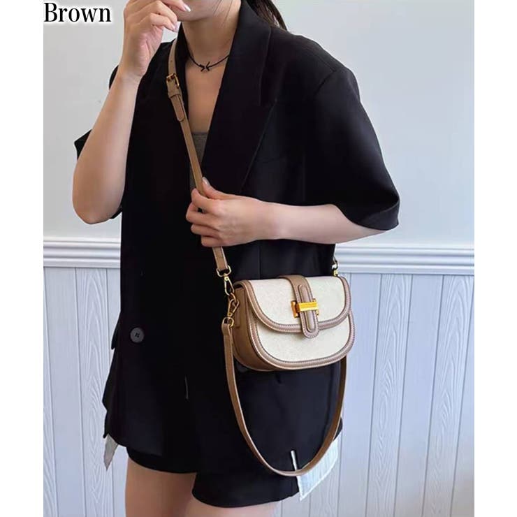 ブラウン | バイカラー 2タイプ持ち手付 ショルダーバッグ | Pumpkin  Port