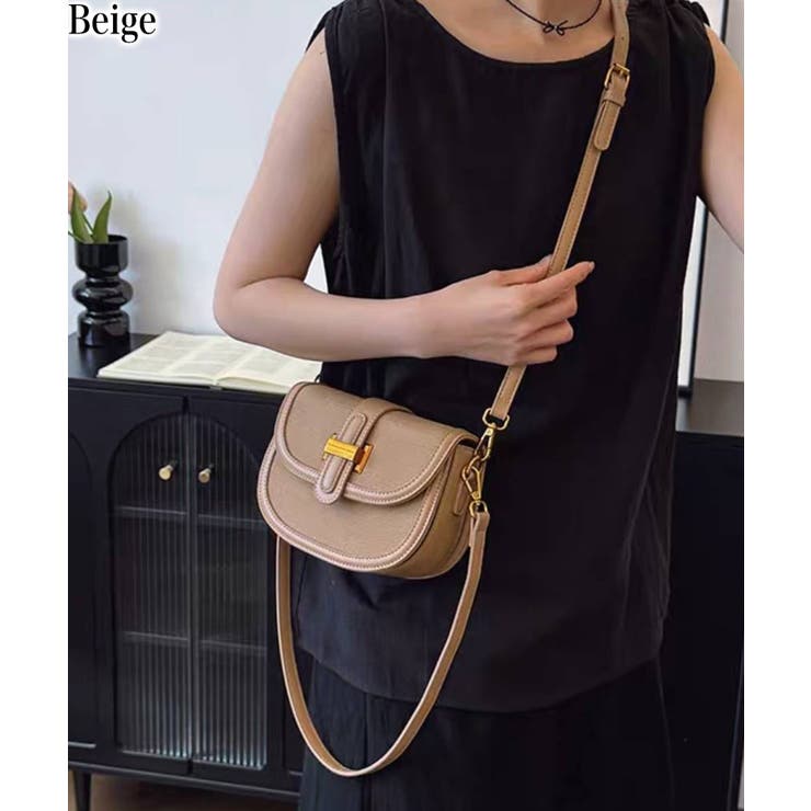 ベージュ | バイカラー 2タイプ持ち手付 ショルダーバッグ | Pumpkin  Port