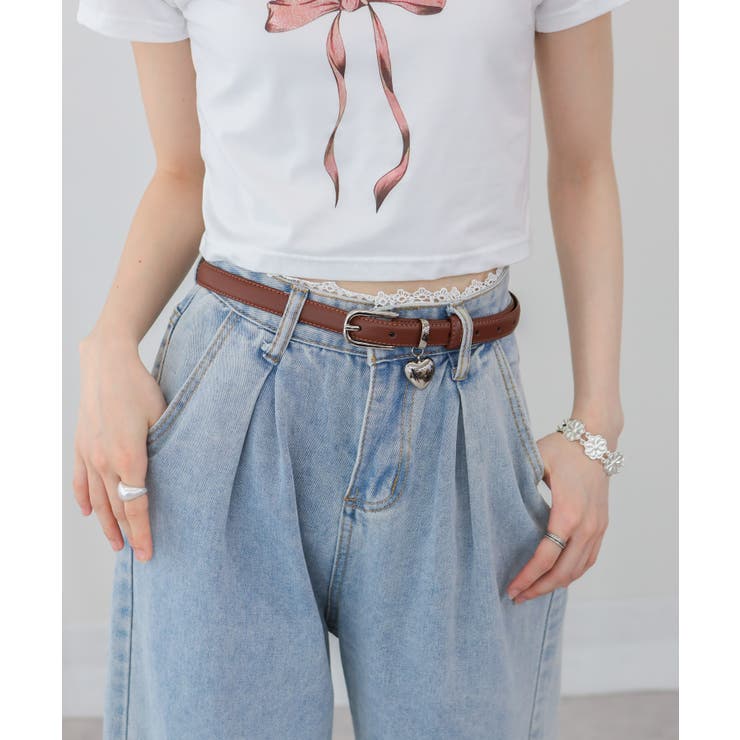 シルバー ハートチャーム付ベルト | Pumpkin  Port | 詳細画像3 