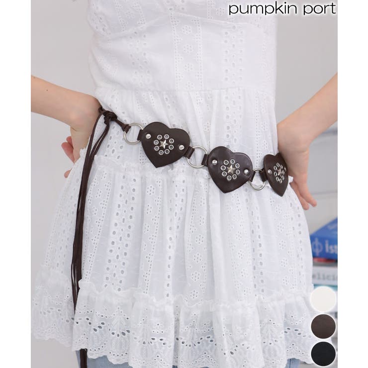 ハート＆星スタッズ ウエスタン リボンベルト | Pumpkin  Port | 詳細画像1 