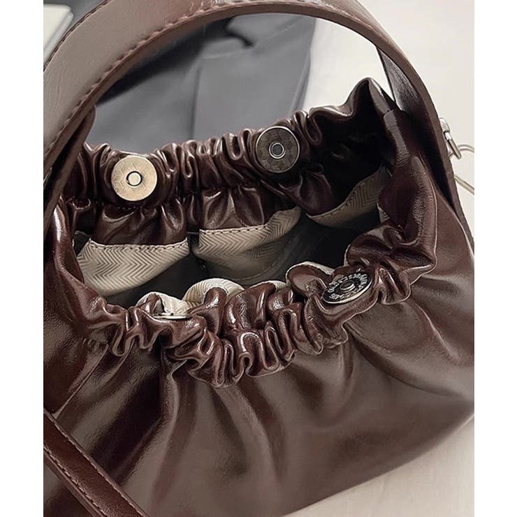 ギャザー巾着タイプ スクエアショルダーBAG | Pumpkin  Port | 詳細画像23 