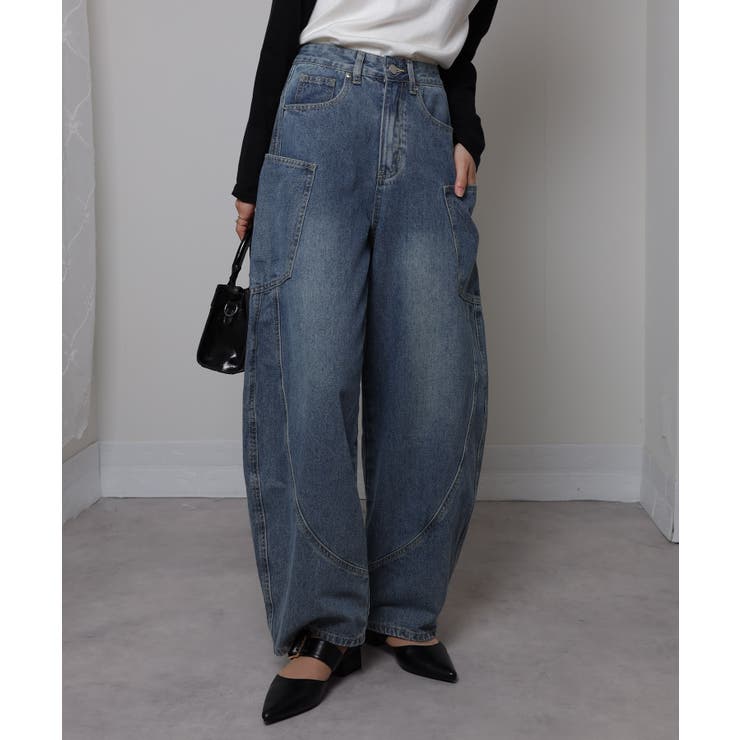 BIGポケットデザイン デニム カーヴパンツ | Pumpkin  Port | 詳細画像2 