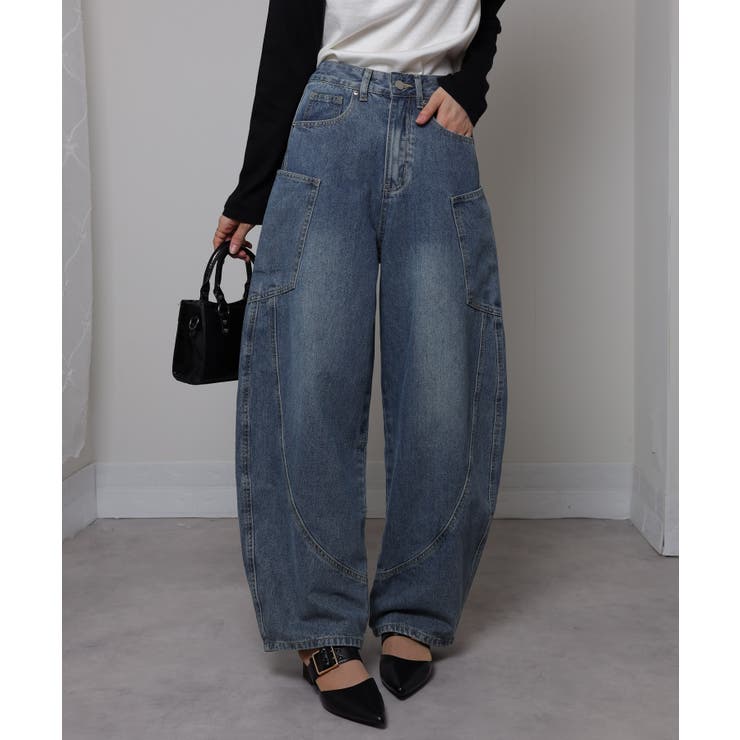 BIGポケットデザイン デニム カーヴパンツ | Pumpkin  Port | 詳細画像5 