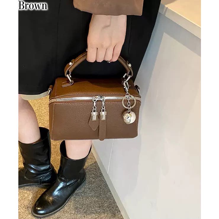 ブラウン | ボールチャーム付バニティバッグ | Pumpkin  Port