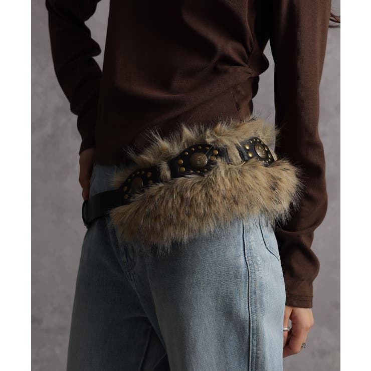 コンチョ＆ボリュームファーベルト[品番：PPNW0005047]｜Pumpkin Port