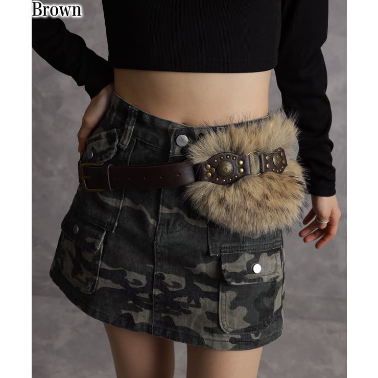 コンチョ＆ボリュームファーベルト[品番：PPNW0005047]｜Pumpkin Port