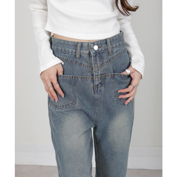 ダブルフロントポケット デニムワイドパンツ | Pumpkin  Port | 詳細画像2 