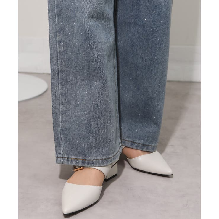 レースウエスト ジルコン付 デニムパンツ | Pumpkin  Port | 詳細画像17 