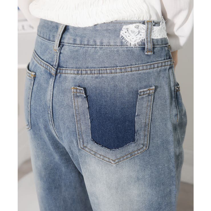 レースウエスト ジルコン付 デニムパンツ | Pumpkin  Port | 詳細画像19 