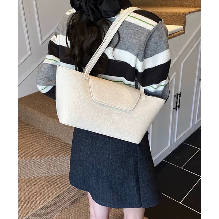 フラップ付き横長トートバッグ（バッグインバッグ付き） | Pumpkin  Port | 詳細画像3 