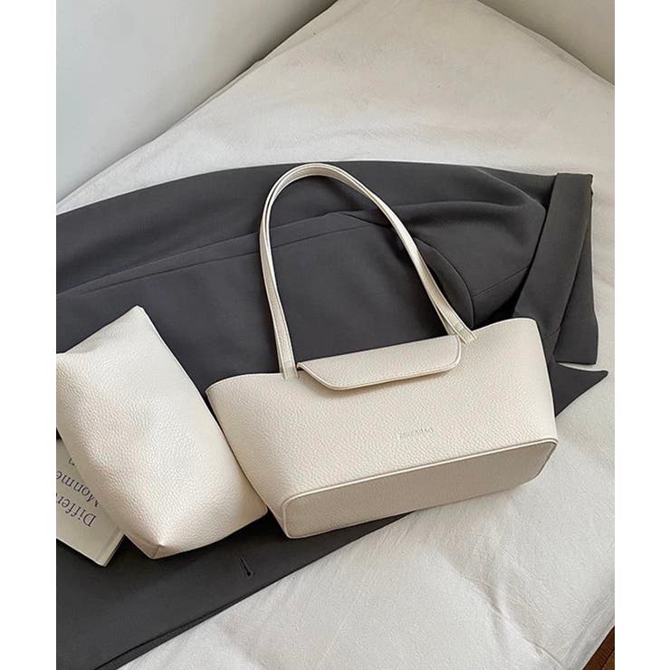 フラップ付き横長トートバッグ（バッグインバッグ付き） | Pumpkin  Port | 詳細画像4 