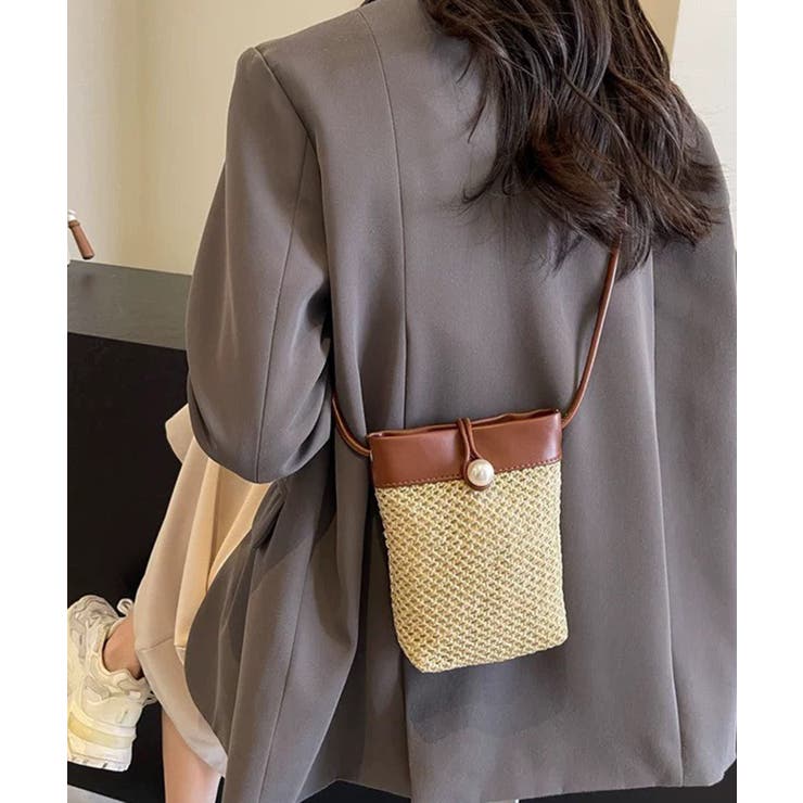 パールボタン ジュート素材 サコッシュバッグ | Pumpkin  Port | 詳細画像13 