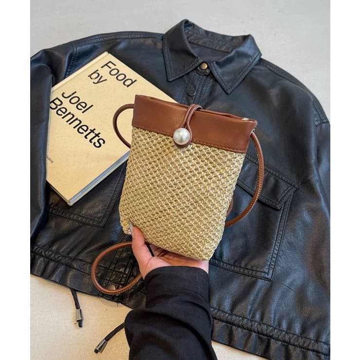 パールボタン ジュート素材 サコッシュバッグ | Pumpkin  Port | 詳細画像16 