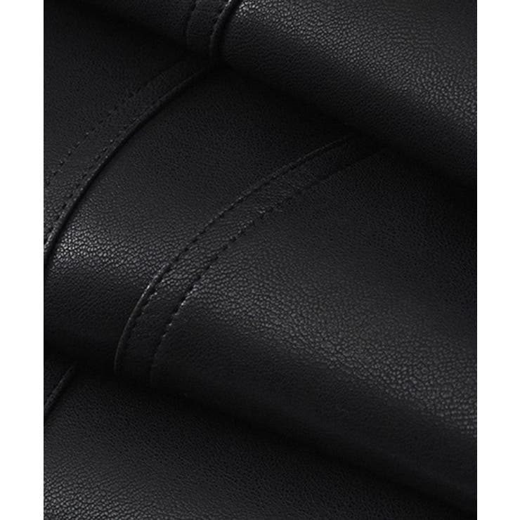 切替デザイン 合成皮革ワイドロングパンツ | Pumpkin  Port | 詳細画像13 