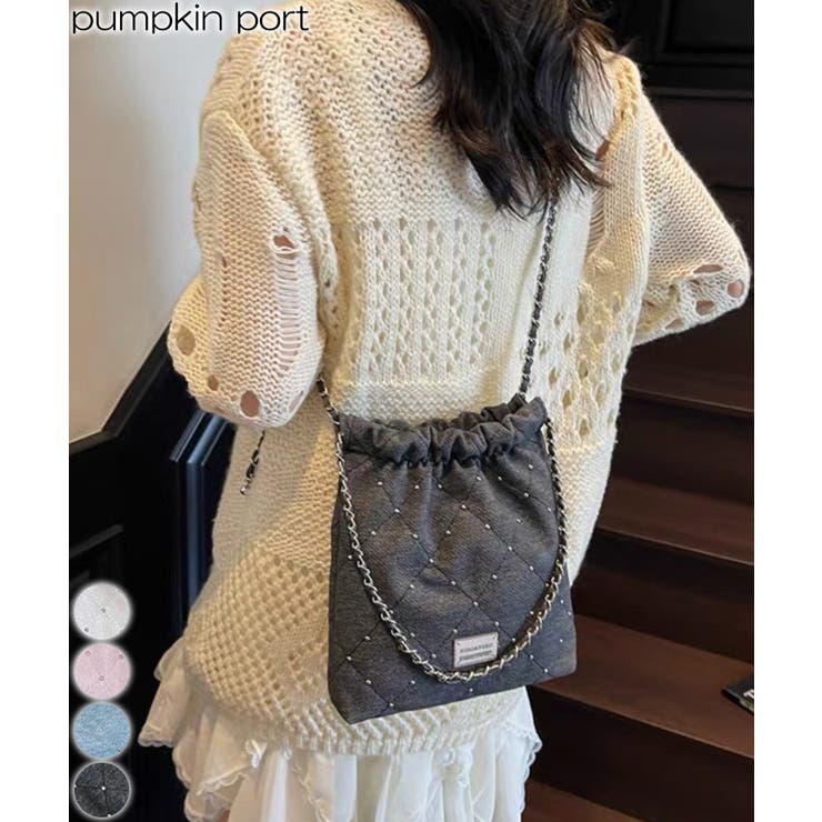 スタッズ付 キルティングチェーンバッグ | Pumpkin  Port | 詳細画像1 