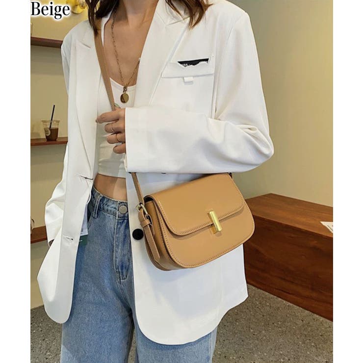 ベージュ | ラウンド型ゴールドビット ショルダーバッグ | Pumpkin  Port