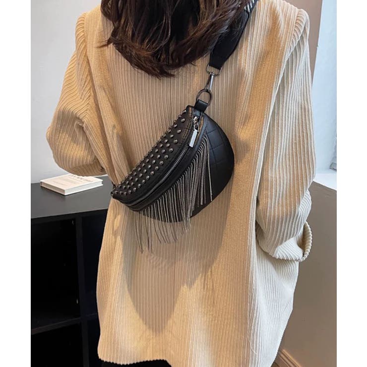 フリンジ＆スタッズ付 ボディーバッグ | Pumpkin  Port | 詳細画像9 