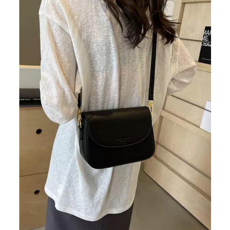 ロゴポイント ラウンド型フラップショルダーバッグ | Pumpkin  Port | 詳細画像10 