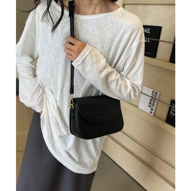 ロゴポイント ラウンド型フラップショルダーバッグ | Pumpkin  Port | 詳細画像9 