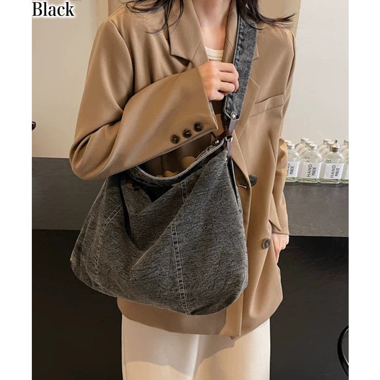 ブラック | デニム BIGトートバッグ | Pumpkin  Port