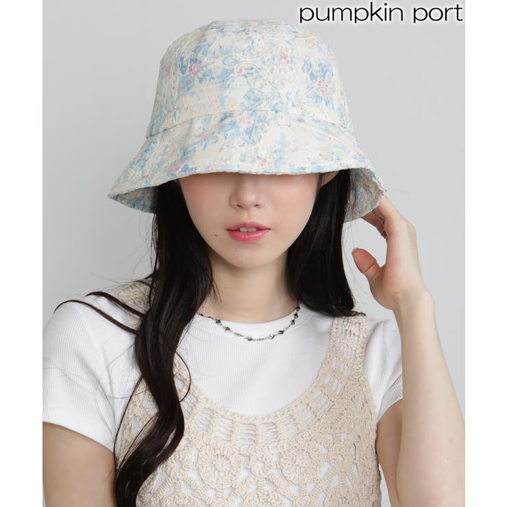 ぼかし花柄×花刺繍バゲットハット | Pumpkin  Port | 詳細画像1 