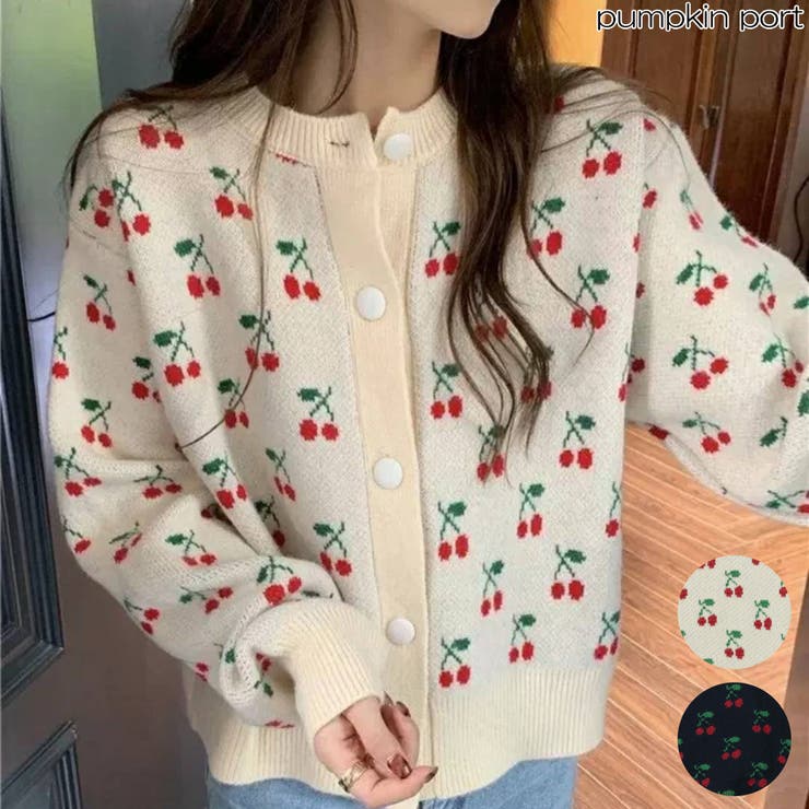 極美品　Jane marple　パフェ柄カーディガン　コットン　プリント　半袖 極美品 Jane marple パフェ柄カーディガン コットン プリント 半袖