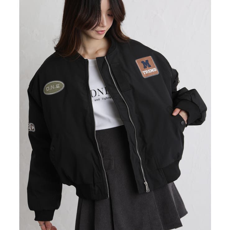 中綿 ワッペン付き ショート丈 ブルゾン | Pumpkin  Port | 詳細画像3 