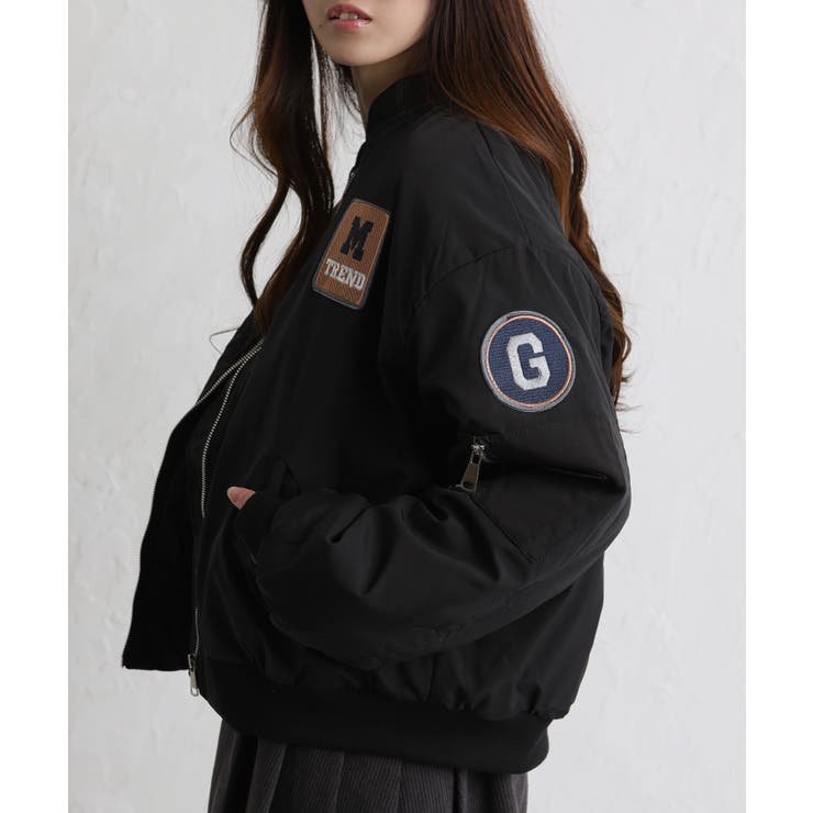 中綿 ワッペン付き ショート丈 ブルゾン | Pumpkin  Port | 詳細画像4 