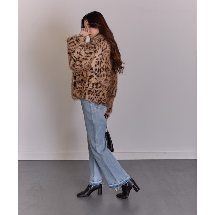 ヒョウ柄 フェイクファー コート[品番：PPNW0005094]｜Pumpkin Port