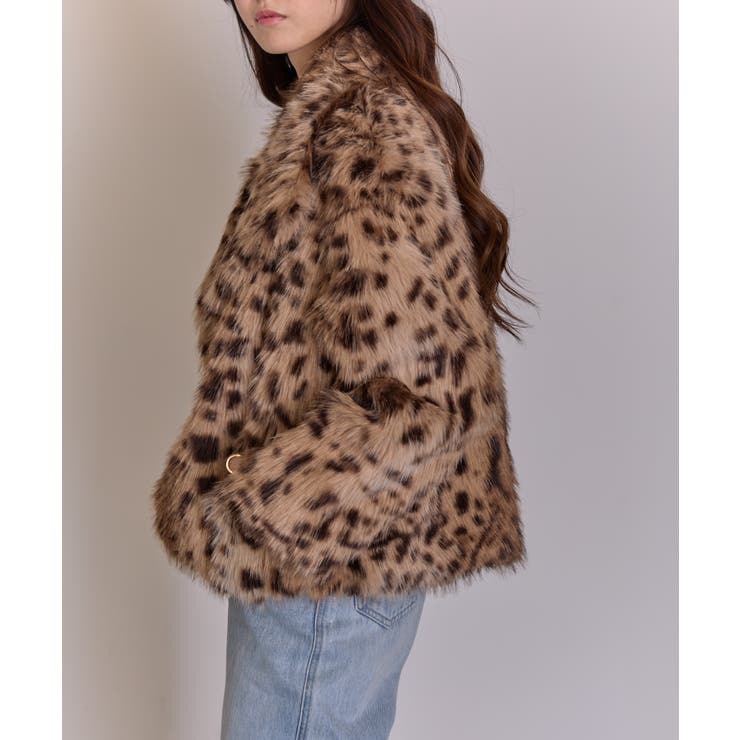 ヒョウ柄 フェイクファー コート[品番：PPNW0005094]｜Pumpkin Port