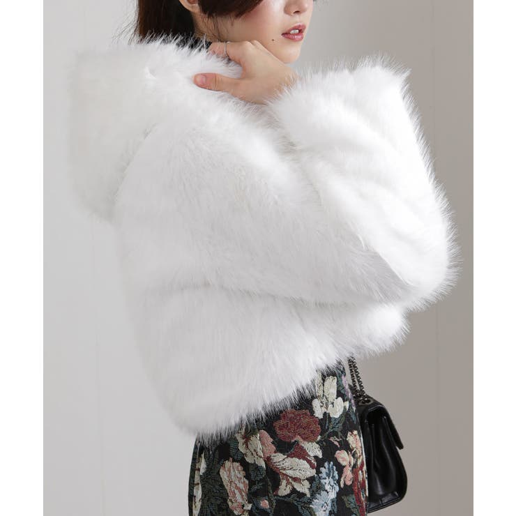 フード付き 毛足長フェイクファー ショート丈 ジップアップ ブルゾン | Pumpkin  Port | 詳細画像29 