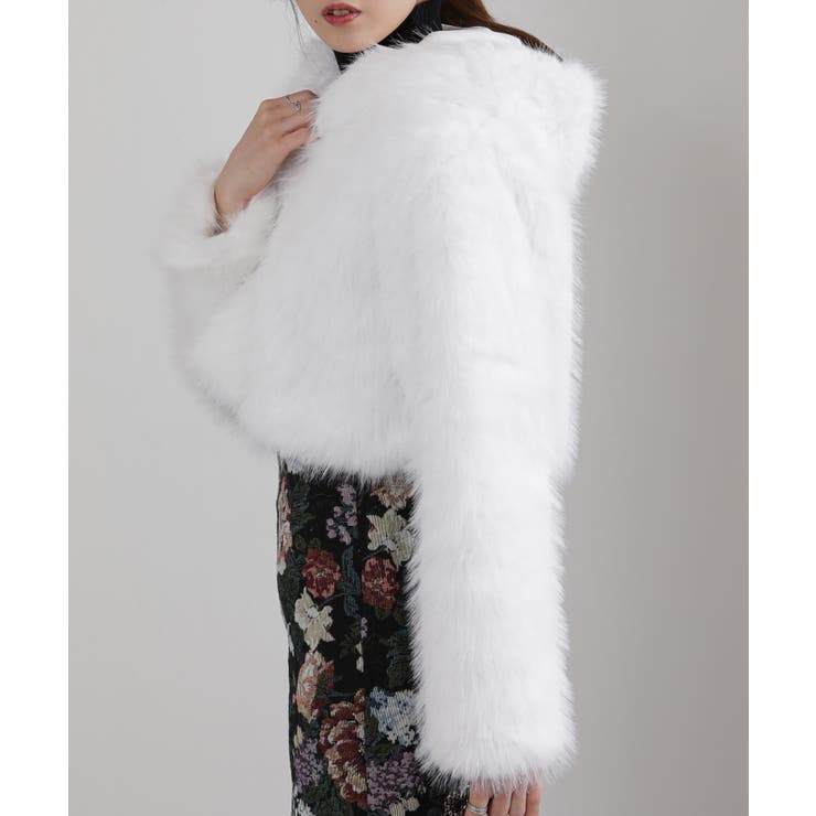 フード付き 毛足長フェイクファー ショート丈 ジップアップ ブルゾン | Pumpkin  Port | 詳細画像31 