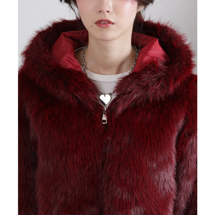 フード付き 毛足長フェイクファー ショート丈 ジップアップ ブルゾン | Pumpkin  Port | 詳細画像41 