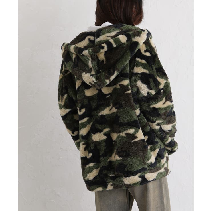 ボア素材 迷彩柄 ZIP-UP パーカー[品番：PPNW0005104]｜Pumpkin Port