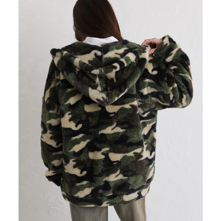 ボア素材 迷彩柄 ZIP-UP パーカー[品番：PPNW0005104]｜Pumpkin Port
