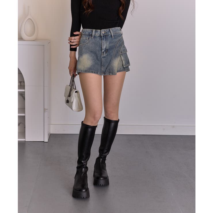 フェイクスカート デニムショートパンツ | Pumpkin  Port | 詳細画像2 