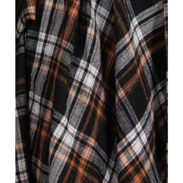 フェイクレイヤード シャツデザイン チェック柄ミニスカート（インパン付） | Pumpkin  Port | 詳細画像38 