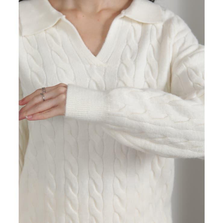 2点上下セット ケーブルニットトップス+ショートパンツ | Pumpkin  Port | 詳細画像26 