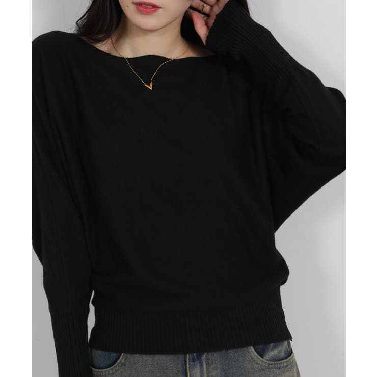 ボートネック ドルマンスリーブニットソートップス | Pumpkin  Port | 詳細画像10 