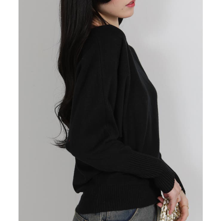 ボートネック ドルマンスリーブニットソートップス | Pumpkin  Port | 詳細画像11 