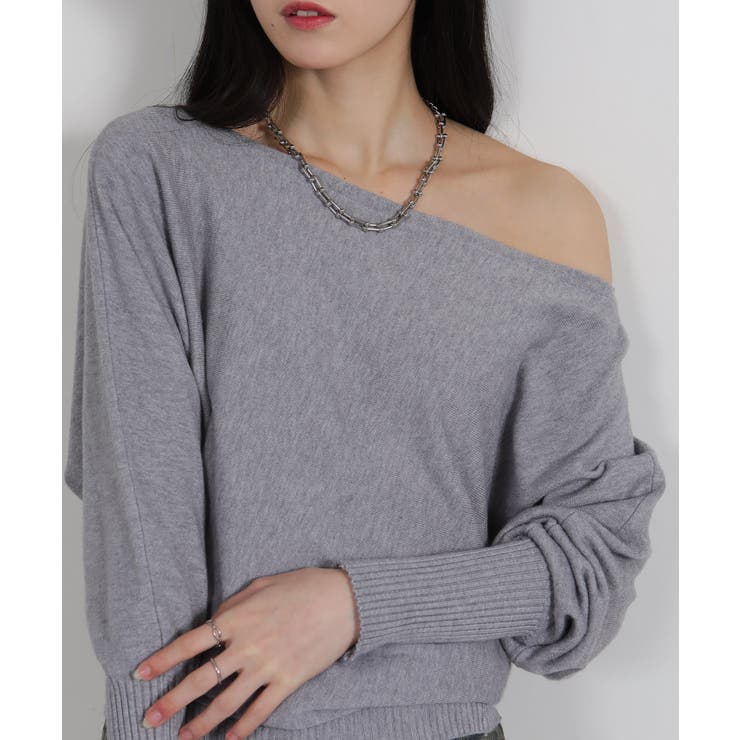 ボートネック ドルマンスリーブニットソートップス | Pumpkin  Port | 詳細画像14 