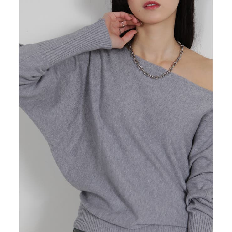 ボートネック ドルマンスリーブニットソートップス | Pumpkin  Port | 詳細画像15 