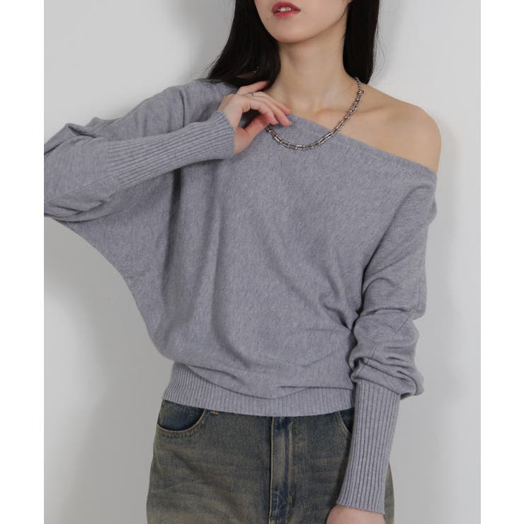 ボートネック ドルマンスリーブニットソートップス | Pumpkin  Port | 詳細画像16 