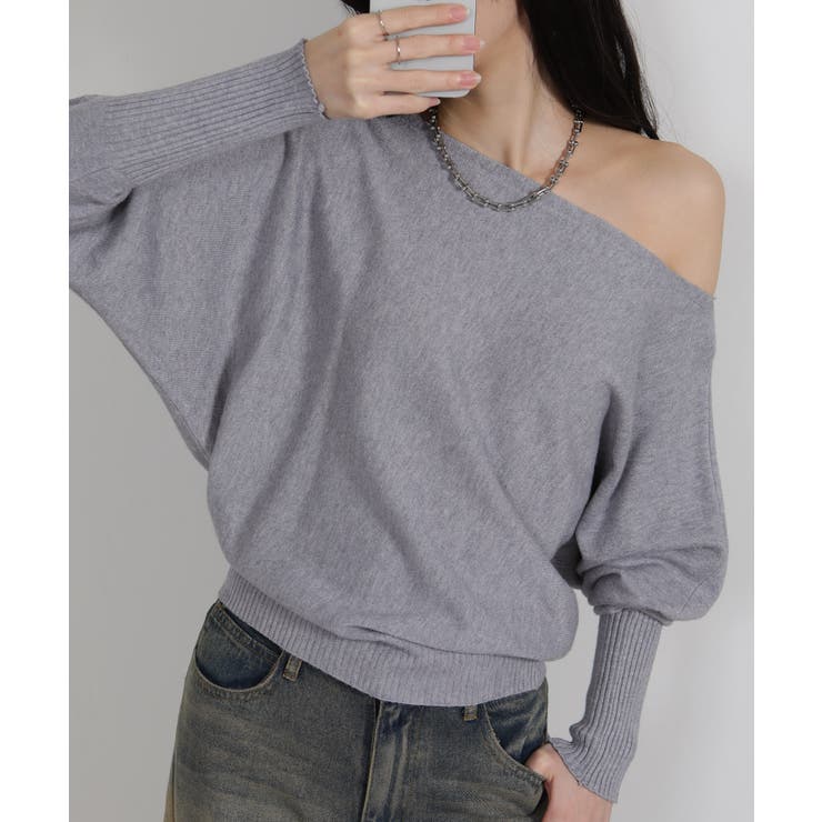 ボートネック ドルマンスリーブニットソートップス | Pumpkin  Port | 詳細画像19 