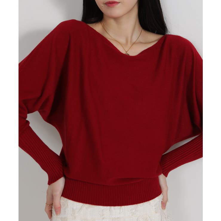 ボートネック ドルマンスリーブニットソートップス | Pumpkin  Port | 詳細画像20 