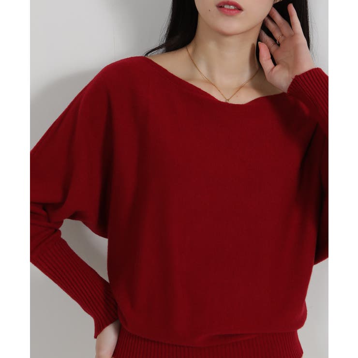 ボートネック ドルマンスリーブニットソートップス | Pumpkin  Port | 詳細画像21 