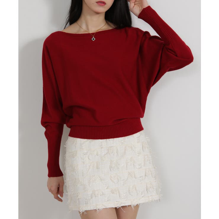 ボートネック ドルマンスリーブニットソートップス | Pumpkin  Port | 詳細画像22 