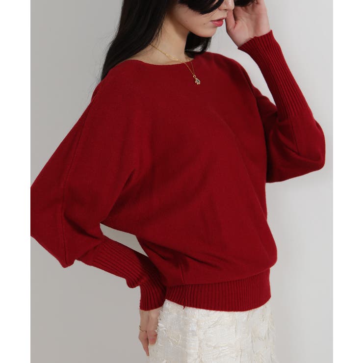 ボートネック ドルマンスリーブニットソートップス | Pumpkin  Port | 詳細画像23 